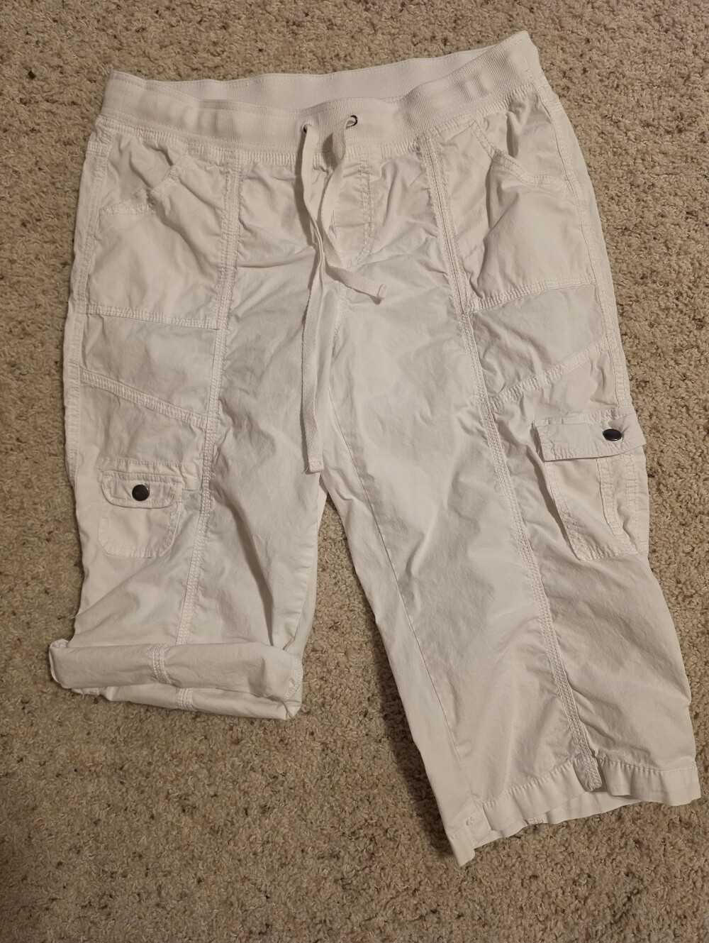 Style & Co. White Casual Cargo Capris